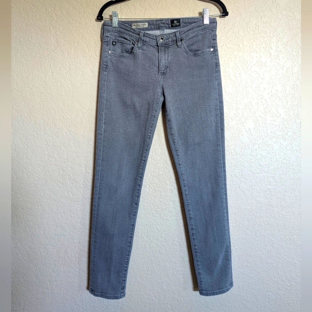 AG Adriano Goldschmied  Women's Size 27R Stevie Slim Straight Ankle Jeans, Gray 